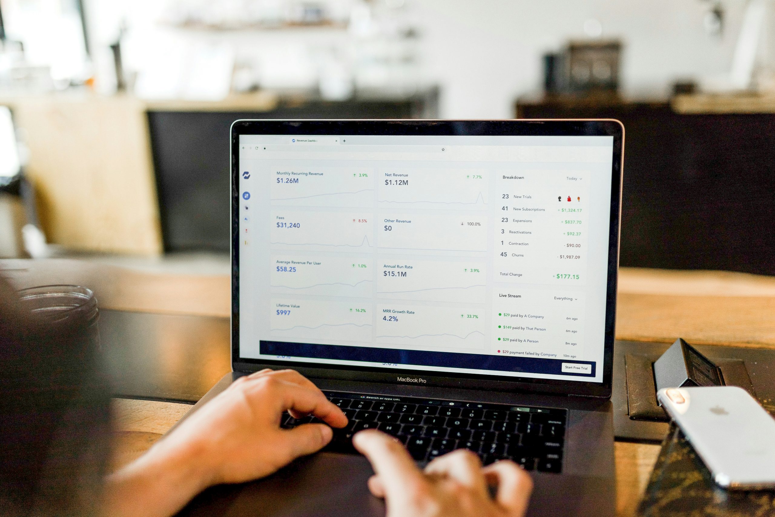 Bookkeeper reviewing financial reports on laptop, Reliable Bookkeeping & Payroll Services in San Fernando Valley, CA